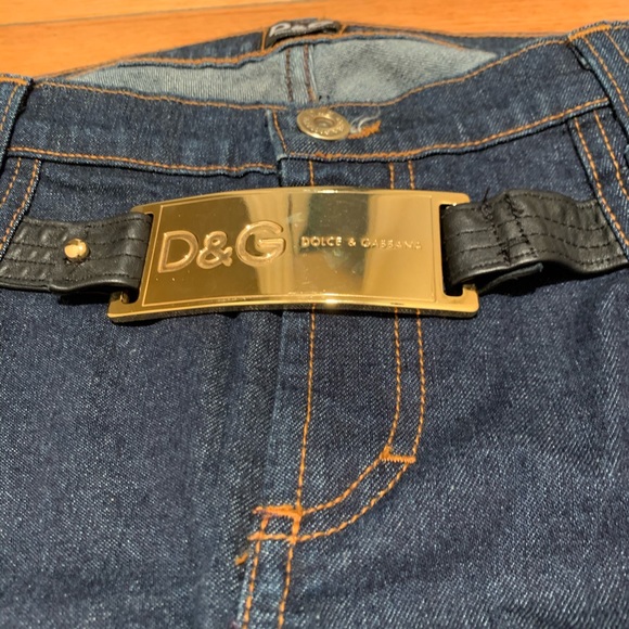 D&G Dolce Gabbana Dark Denim w/Golden Leather Belt - Picture 6 of 15